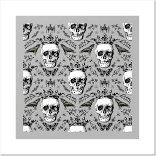 Skull King - Vintage Skull Halloween Illustration Ephemera Posters and Art